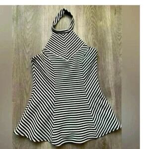 Guess, black/white striped, lined , halter top, size small, tank